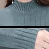 Autumn Winter Mid-length Knitted Dress Women's Solid Color Pullover Dress Thickened Half High Collar Bottoming Knitted Pockets Dress