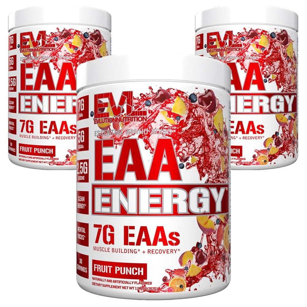 EVLUTIONNUTRITION EAA Energy Незаменимые аминокислоты Вкуc Фруктовый пунш 3 шт 357 г