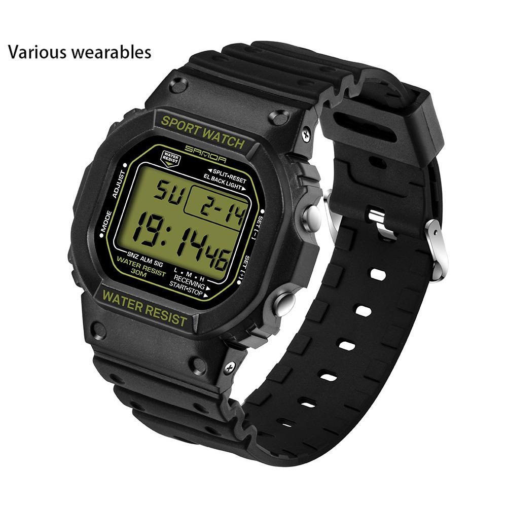 Квадратные многофункциональные электронные часы спортивные часы водонепроницаемые светящиеся в темноте студенческие модные часы