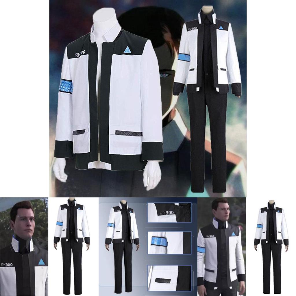 Изысканные куртки-униформы для косплея Detroit Become Human Connor Rk900, полный комплект, изготовленные из приятной для кожи полиэфирной ткани