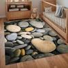 Natural River Stone Print Area Rug, Soft Neutral Floor Mat for Living Room Bedroom Bathroom Rustic Home Decor