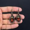 Серьги из сердолика, обернутые медной проволокой 999 пробы, Ювелирные изделия с драгоценными камнями ручной работы, Подарки для жены, Абсолютно новые серьги