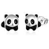 Милые серебряные серьги с пандой цвета, женские повседневные серьги, вечерние серьги, подарок на день Святого Валентина