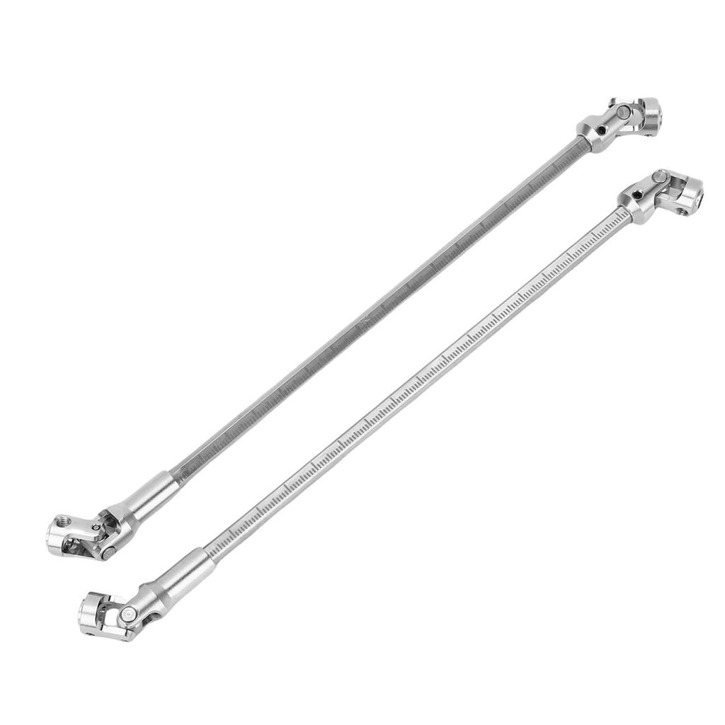 2PCS RC Crawler Driveshafts Stainless Steel Cutting Length Universal RC Joint Drive Shafts for 1 10 LCG Silver