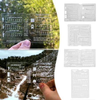 Карта дальномера, портативный карманный аналоговый дальномер, 100-900 м / 109-984 ярда, слайдер для измерения расстояния при стрельбе для охоты и стрельбы на большие расстояния