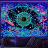 Blacklight Мандала Гобелен Богемный Хиппи Декор Комнаты Эстетический УФ-реактивный Йога Медитация Настенный Гобелен Для Спальни