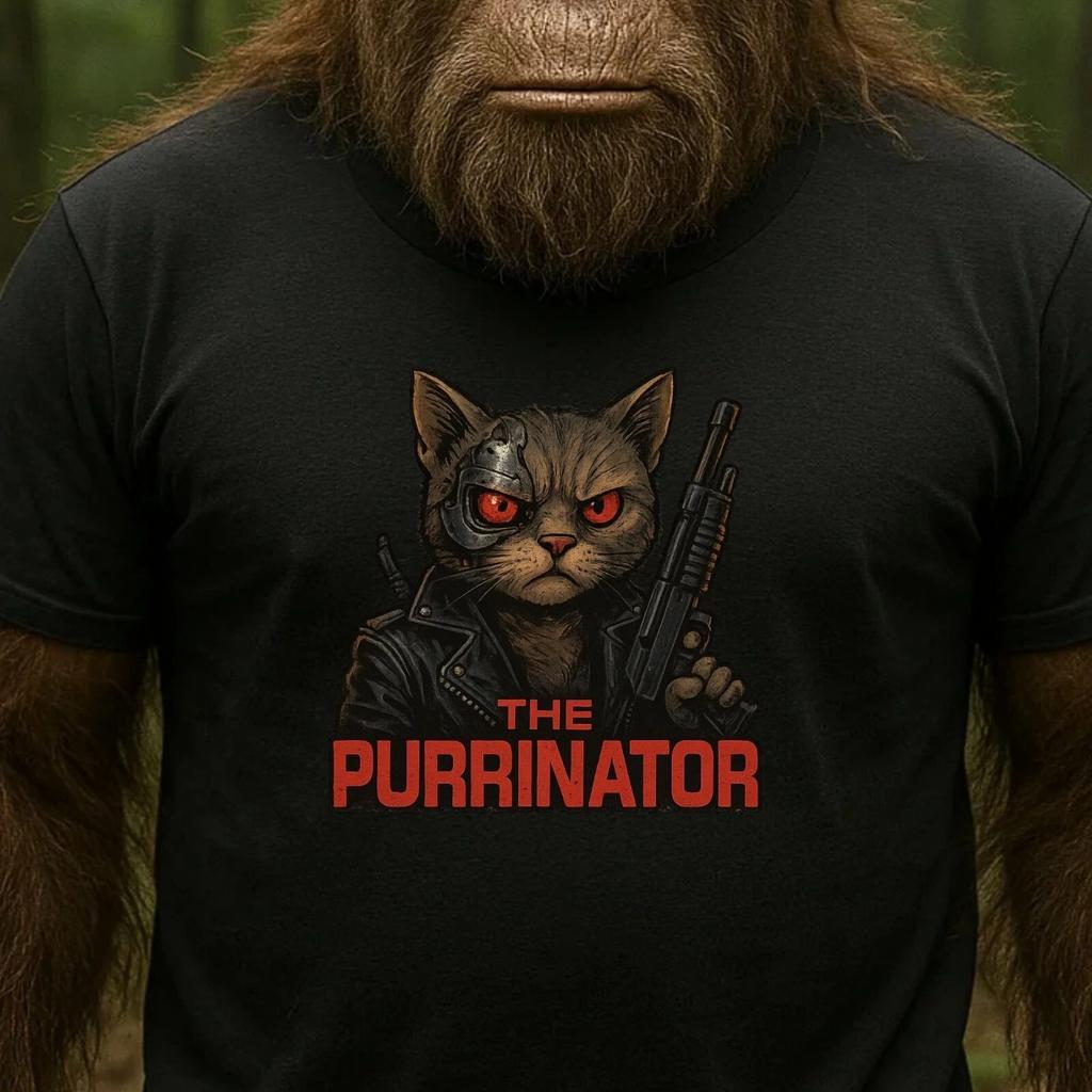 T-Shirt Herren Der Purrinator Parodie Motiv Baumwolle Größe S bis 5XL