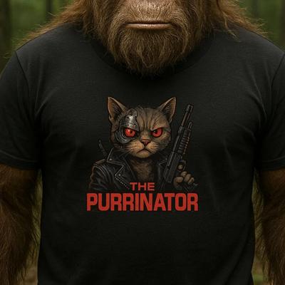 T-Shirt Herren Der Purrinator Parodie Motiv Baumwolle Größe S Bis 5XL