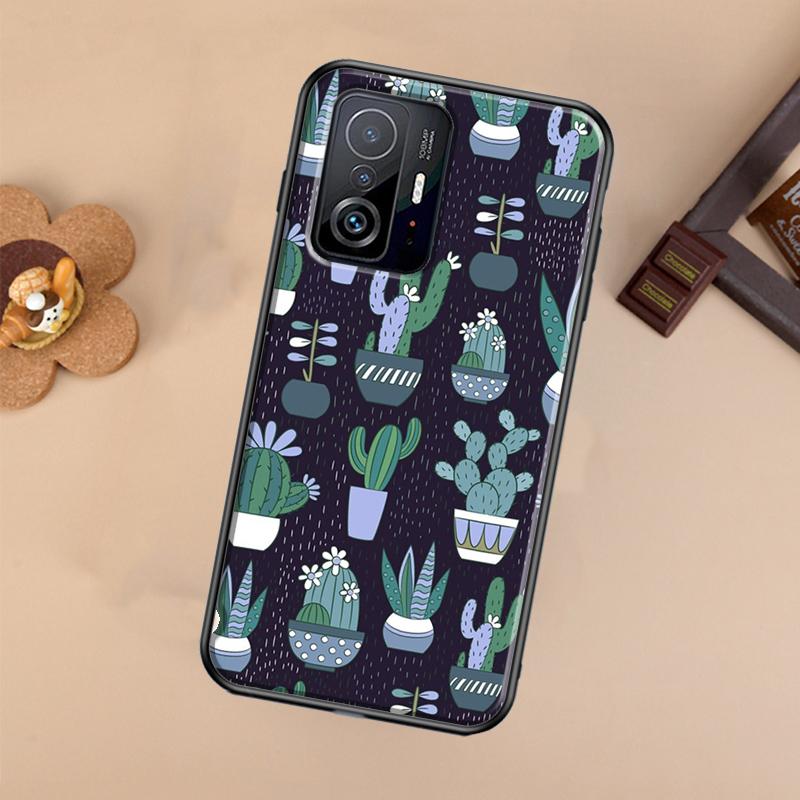 Милый Чехол-Горшок с Кактусом Для Xiaomi POCO X7 Pro X3 X5 X6 F3 F5 F6 M6 Pro 11T 12T 13T 14T Pro 13 14 Ultra