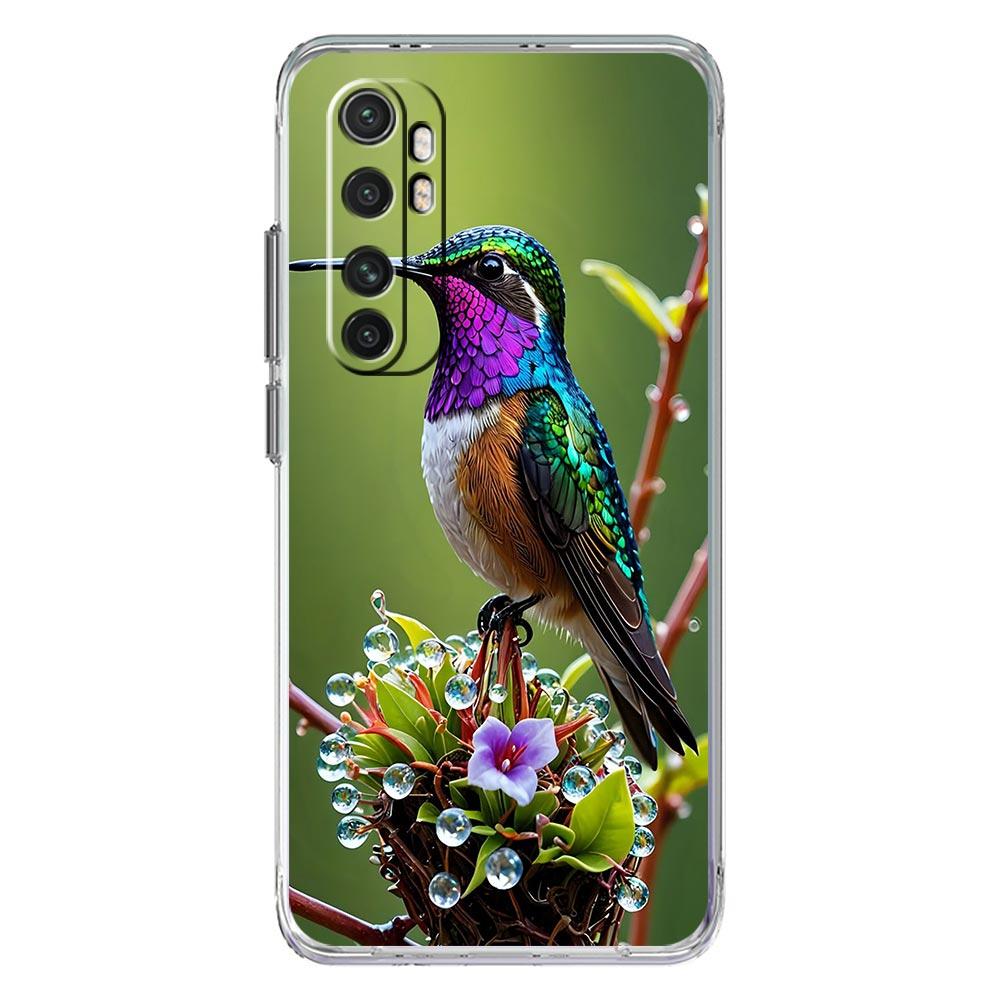 Чехол для телефона для Xiaomi Mi Poco X7 X6 X5 NFC X3 F7 Ultra F6 Pro F3 15 14T 14 13T 11 12 13 Lite Прозрачный ТПУ чехол Колибри