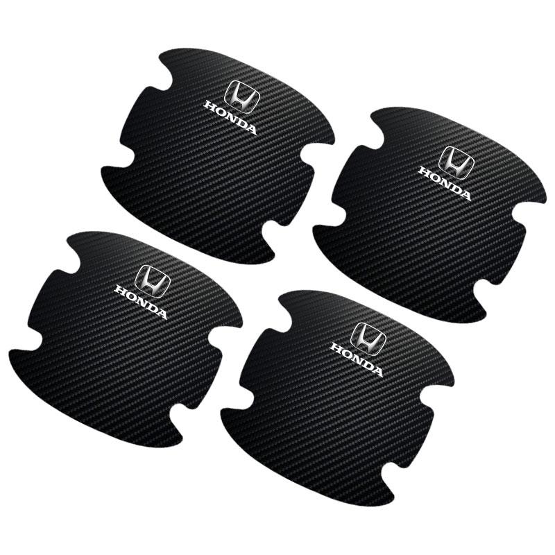 4 шт./компл. Наклейка на ручку двери автомобиля против царапин, углеродное волокно для Honda Civic Fit Jazz Accord Pilot Passport Stepwgn CRV BRV HRV Vezel