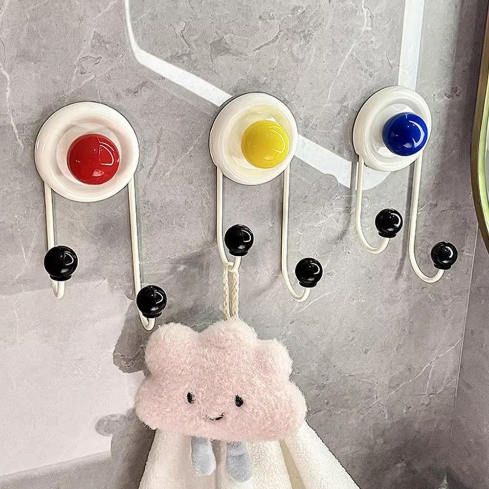 3Pcs Wall Hanging Punch Free Wall Hooks Traceless Shower Hooks Towel/Coat Hooks Door Entrance