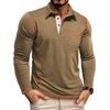 Men'S Button Up Long Sleeved Fashionable Casual Sports Top