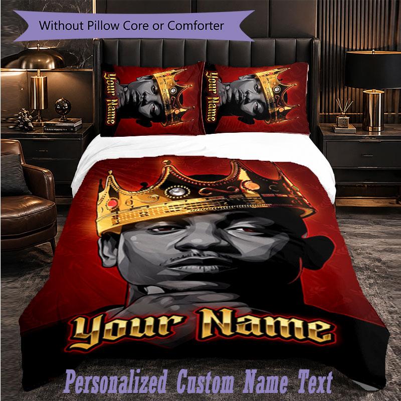 Personalized 3Pcs Bedding SetKendrick Lamar Custom Text Duvet Cover Pillowcase Set Bedroom Gift