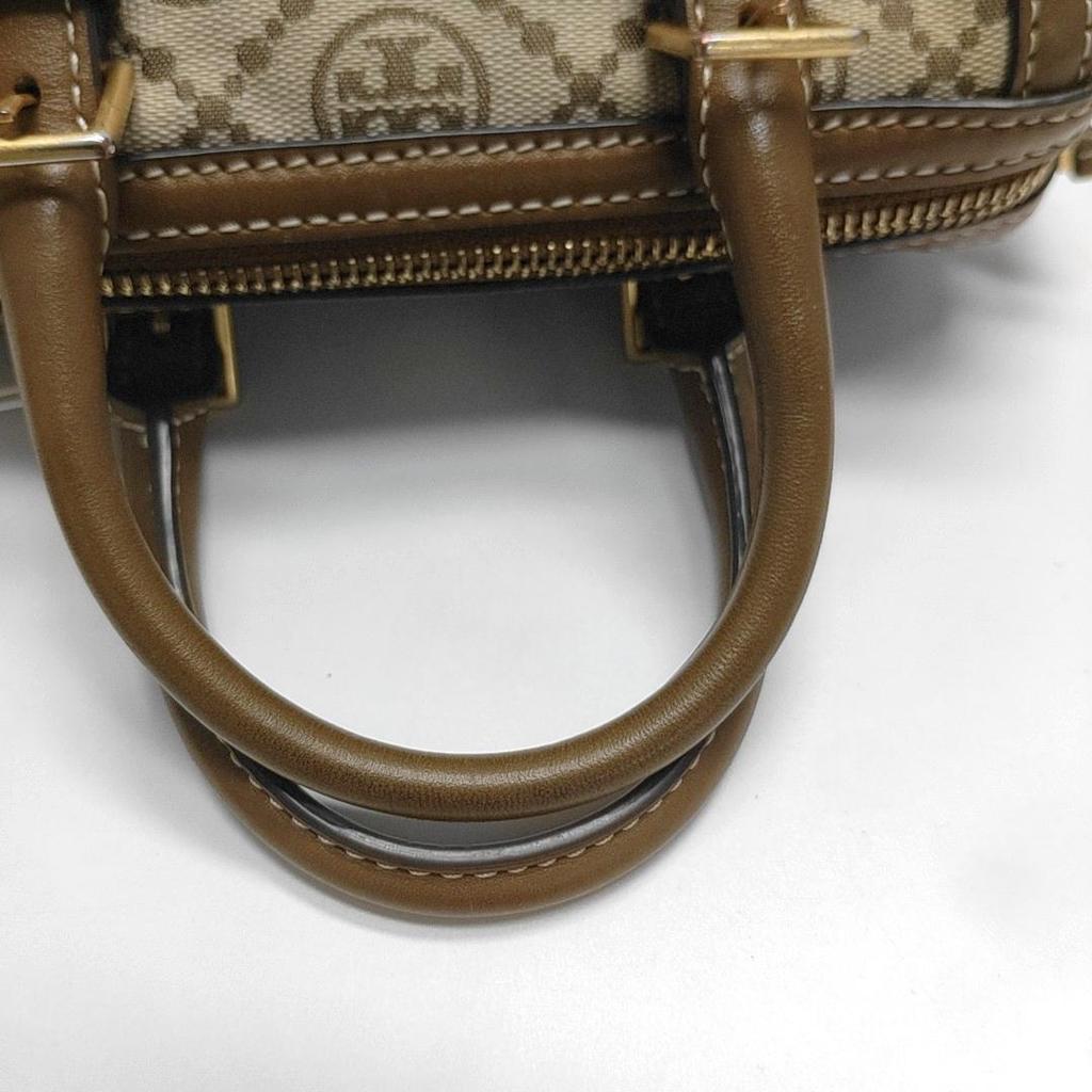[Pre-Owned] T Monogram All Over Print Zipper Closure Fabric And Leather Boston Bag Mini - Very Good #1FFBLKF