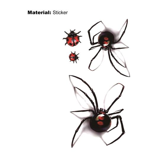 Водонепроницаемая наклейка-татуировка с 3D-эффектом, ультратонкая, модная, временная, паучья, наклейка для боди-арта унисекс