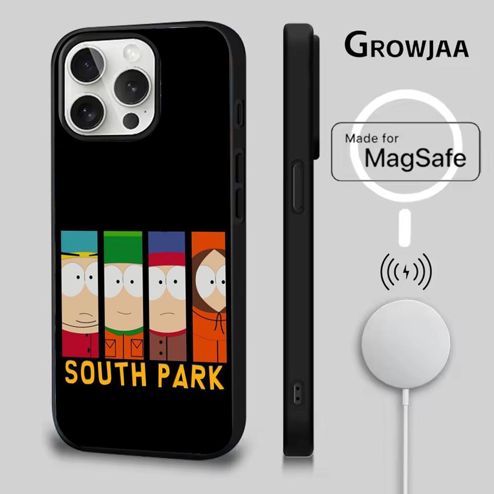 Мультяшный Забавный Чехол Для Телефона South Park Для iPhone 16e,16,15,14,13,12,11,Plus,Pro,Max,Mini Магнитная Беспроводная Зарядка MagSafe