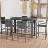 VidaXL 7-Piece Garden Bar Set with Armrests Patio Bistro Table and Stools Outdoor 3064815