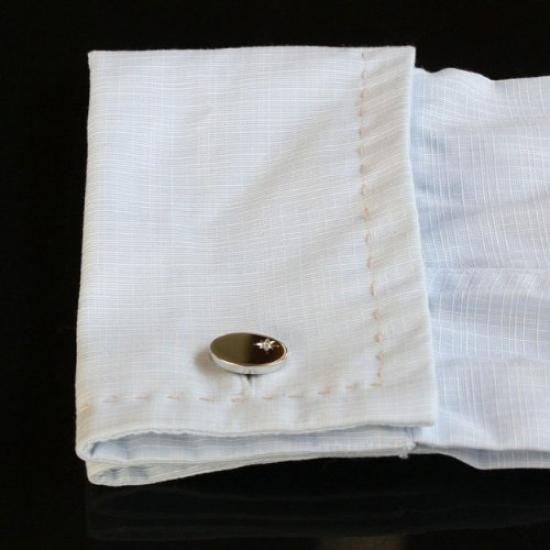 Мастерская запонок Камакура Запонки с сапфиром, камень рожденный в сентябре jc001-a-9