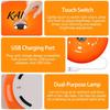 Aesthetic Room Decor Donut Night Light, Wireless Rechargeable 2-in-1 Table Lamp with Touch Dimmer, Modern Home Atmosphere Light Warm Orange Glow Wall