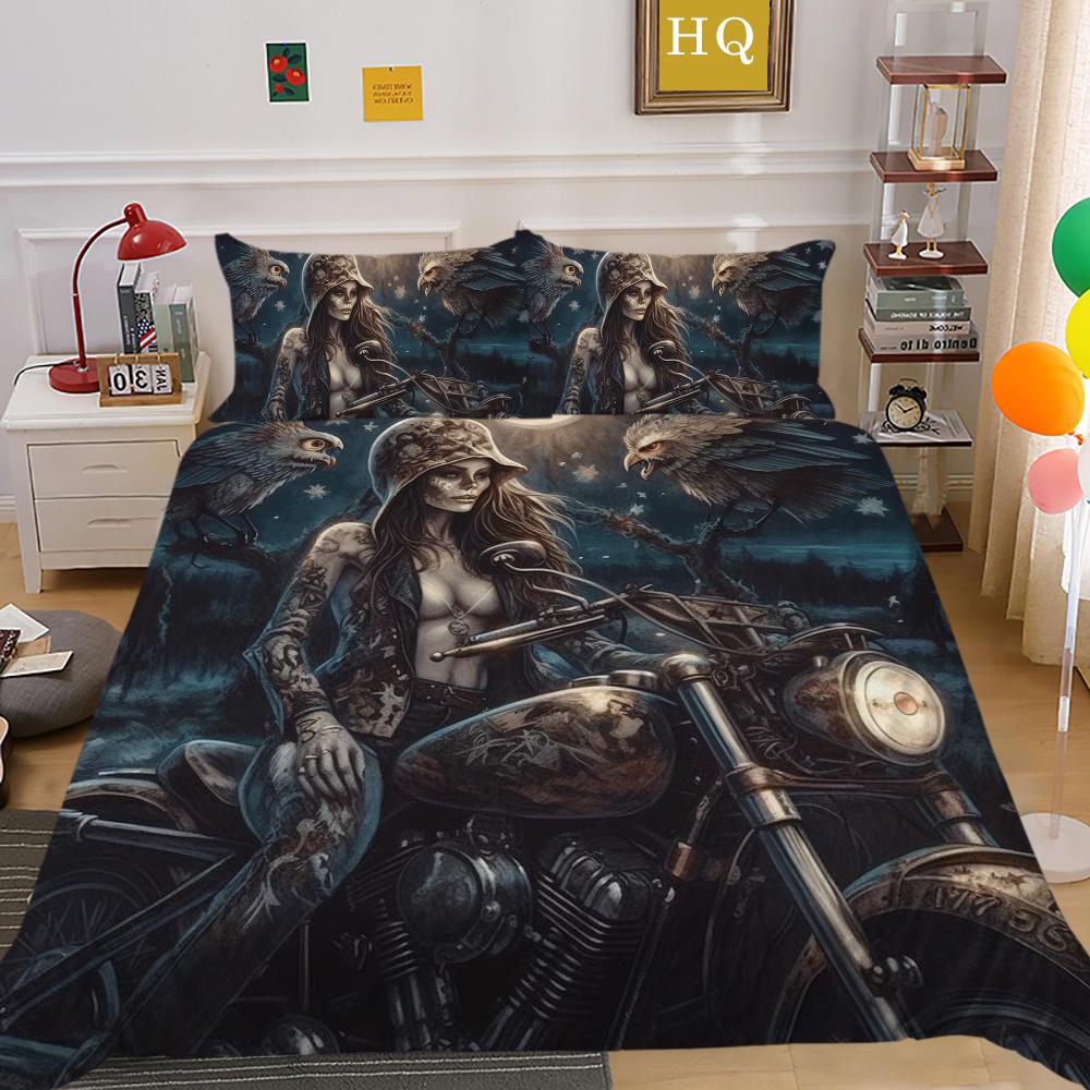 Комплект пододеяльника Beauty с принтом черепа, полный размер, микрофибра, покрывала, наволочка высокого качества, роскошные комплекты постельного белья