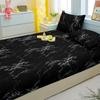 Simple 3-Piece Modern Pattern Matte Three Piece Fitted Sheet Set, Bedroom Printed Bed Cover Set, Bedding