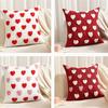 Наволочка на День святого Валентина с вышивкой в виде 3D-сердца, короткая, плюшевая, блестящая, 45*45 см, скрытая застежка-молния, наволочка для подушки, украшение для спальни, гостиной, дивана
