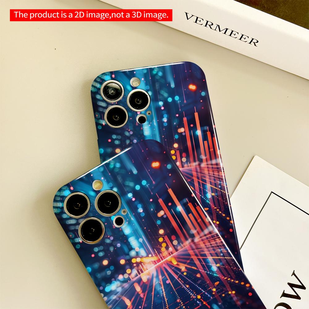 2DFlat Neon City Rain Reflections All inclusive film hard phone case, compatible with iPhone 18 Pro Max 17 16 15 14 13 12 11