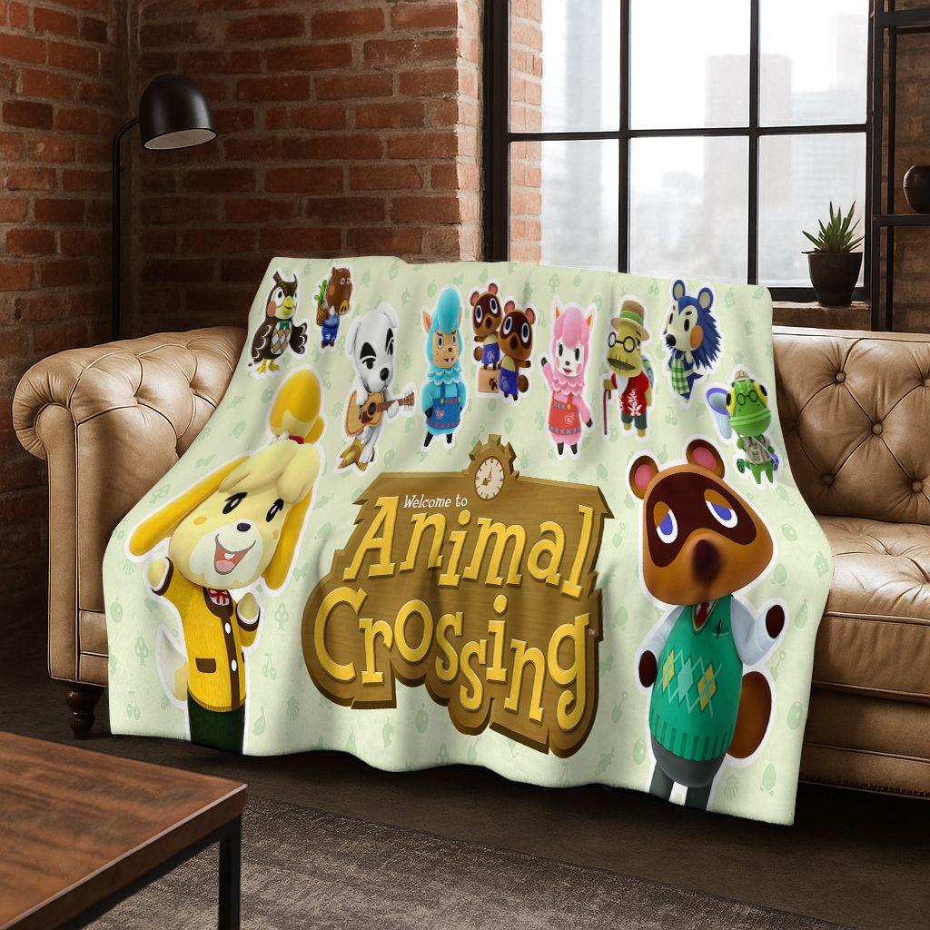 Мультяшное фланелевое одеяло Animal Crossing Wild World, Уютное мягкое плед-покрывало для дома, спальни, кровати, дивана, пикника, Подарок для детей