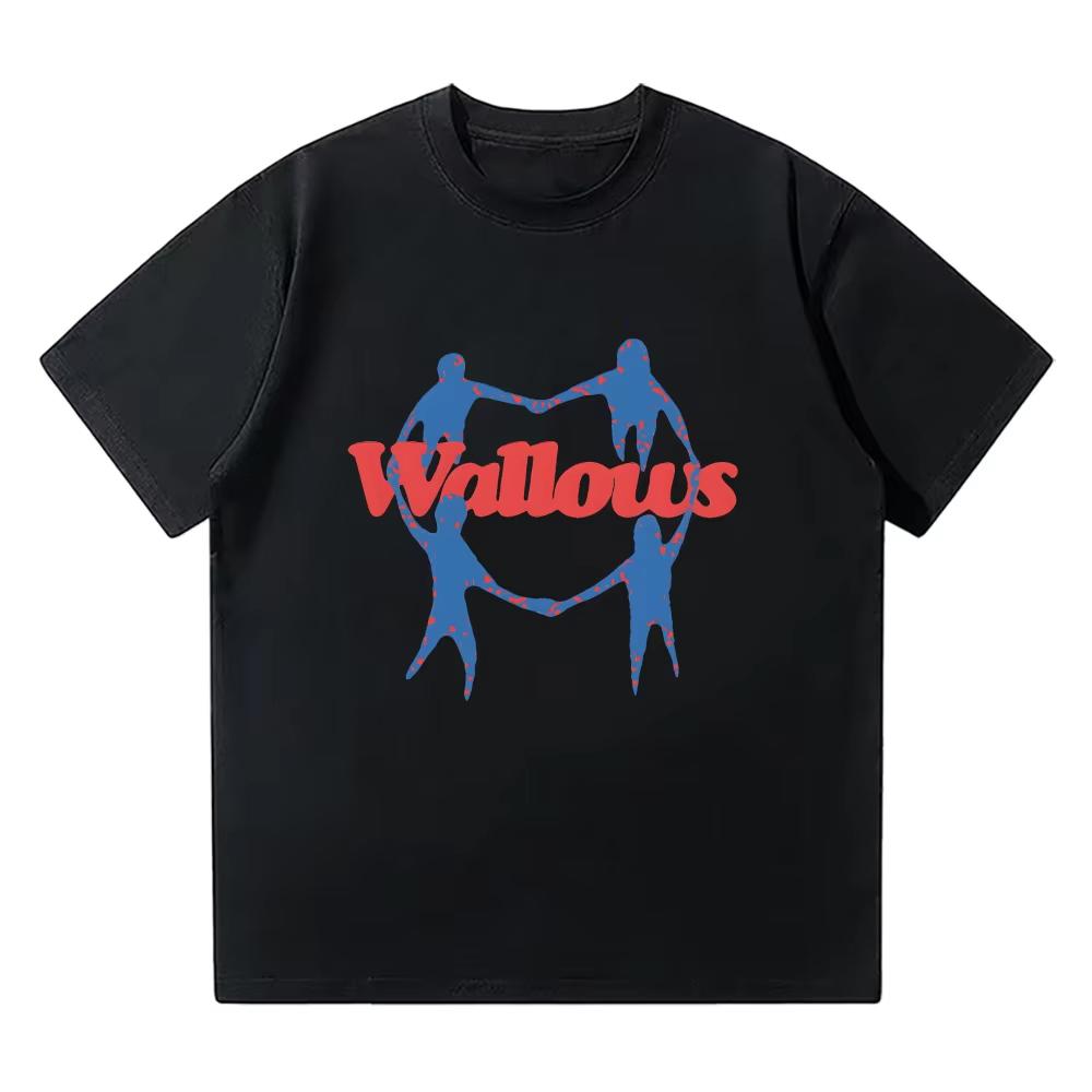Wallows Heart Chain Rock Band Short Sleeve Print Unisex Cotton High Quality Comfortable T Shirt Autumn and winter innerwear