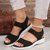 Large Size Casual Foot Cover Fashion Sandals Women's New Sports One-word Fabric Flat-bottomed Fish Mouth Shoes