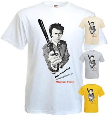 Футболка Magnum Force v4 Клинт Иствуд хлопок белый желтый все размеры S5XL