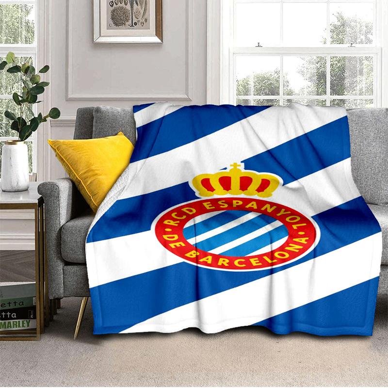Real Sociedad Crest Design Blanket Outdoor Flannel Blanket for Camping, Hiking, Garden Parties, Picnic Essentials,gift for family and friends