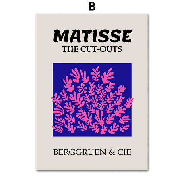 Рамка из цельного дерева Матисс Тропические растения Эйфелева башня Плакаты сглаза и принт Wall Art Холст Картины Картины Украшение гостиной