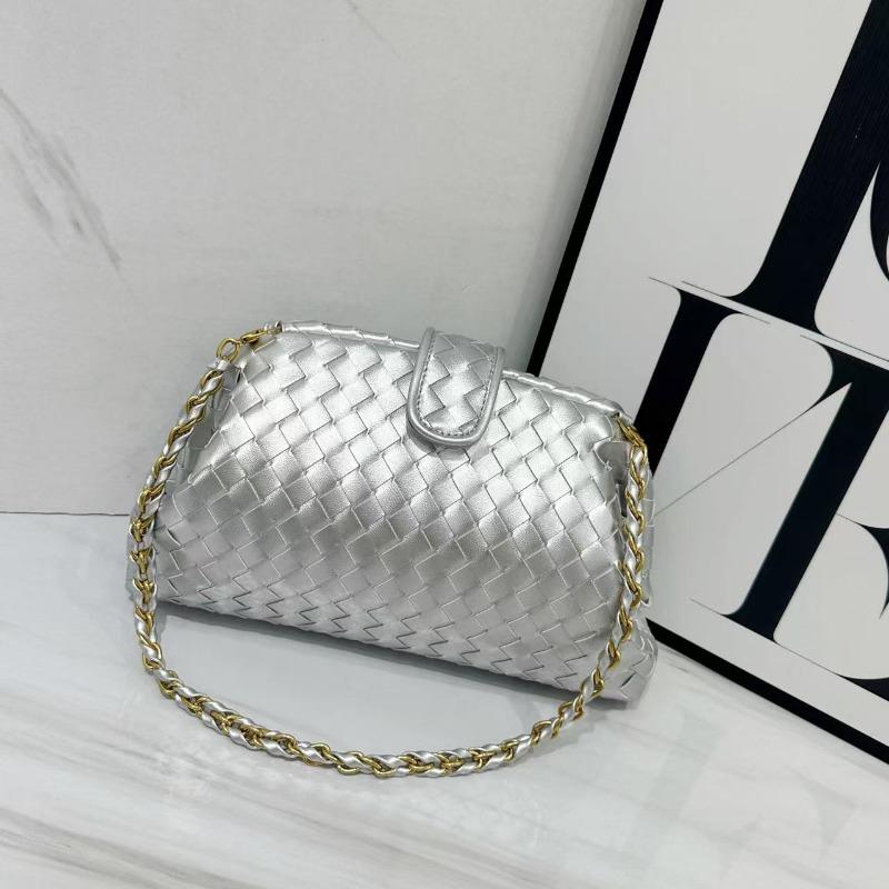 Винтажная классическая сумка-клатч на цепочке, плетеная сумка из коровьей кожи, сумка-облако, подмышечная, на плечо, вечерняя, ручная, сумка-ракушка