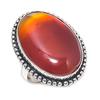 Natural Carnelian Gemstone 925 Sterling Silver Jewelry Ring Size 8.5 H3l66