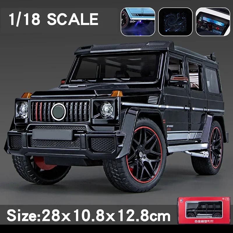 1/18 Large G800 SUV Off-road Alloy Model Car Sprayable Toy Car Diecast Vehicle Model Toy Sound Light CarBirthday Gift For Kids
