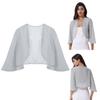 Womens 3/4 Sleeve Chiffon Cardigan Bolero Elegant Summer Ladies Wedding Wraps Shrug Bridal Shawl Evening Cover Up