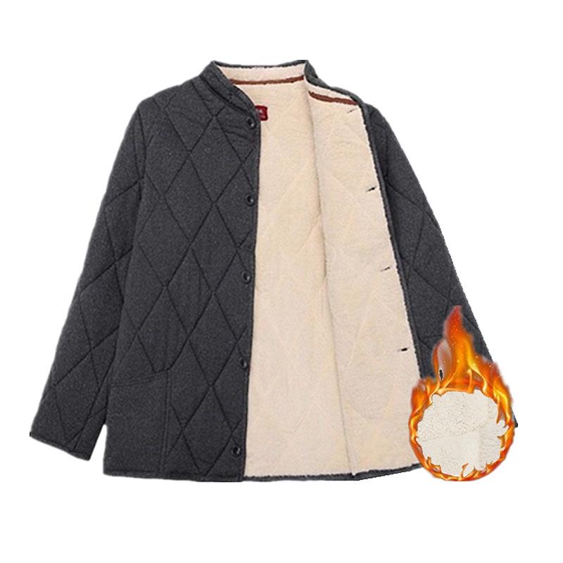 Мужской теплый зимний комплект: Хлопковый утепленный костюм (куртка и брюки) для пожилых – с флисовой подкладкой, верблюжий пух, идеально для папы или дедушки.