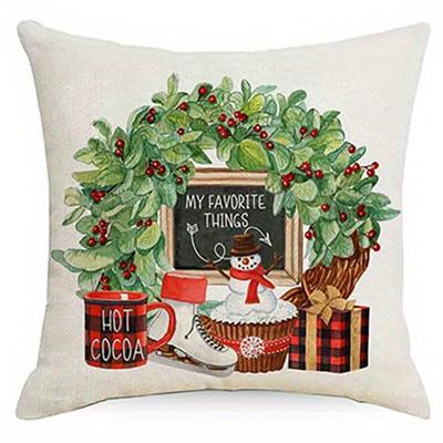 Short Plush Material Pillowcasehome Decor Festive Christmas Gnome & Farmhouse Designs Pattern Cushion Cover Suitable For Sofa Be