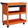 Tool Cart with Side Handle, Drawer and 3 Shelves In Steel, 82x35x76 Cm, Orange