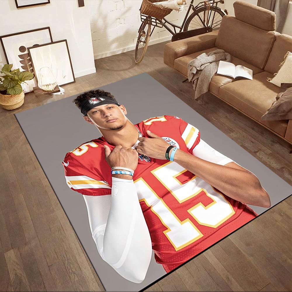 Patrick Mahomes Square rugs are a great choice for living rooms, bedrooms, home décor, and as gifts.