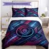 Manchester City Pattern Printed 3PCS Bedding Set Soft Skin-Friendly Washable Duvet Cover & Pillowcases Set All Season Bedroom