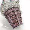 Фиолетовая/Красная/Белая Вечерняя Сумка со Стразами Форма Мороженого Женские Хрустальные Свадебные Кошельки Алмазные Вечерние Клатчи Minaudiere