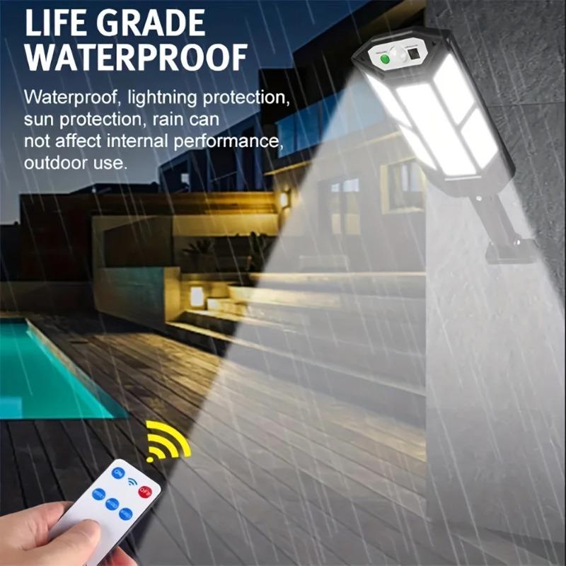 1 шт. яркий светодиодный солнечный настенный светильник, датчик движения IP65, 3 режима освещения, уличный садовый уличный фонарь для безопасности