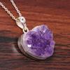 Stunning Raw Amethyst Druzy Necklace Pendant, 925 Sterling Silver Necklace, Handmade Silver Jewelry, Gift For Her