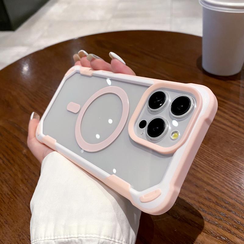 Роскошный магнитный чехол с беспроводной зарядкой для iPhone 11 PRO 12 13 14 15ProMax Magsafe, противоударный мягкий прозрачный чехол-бампер