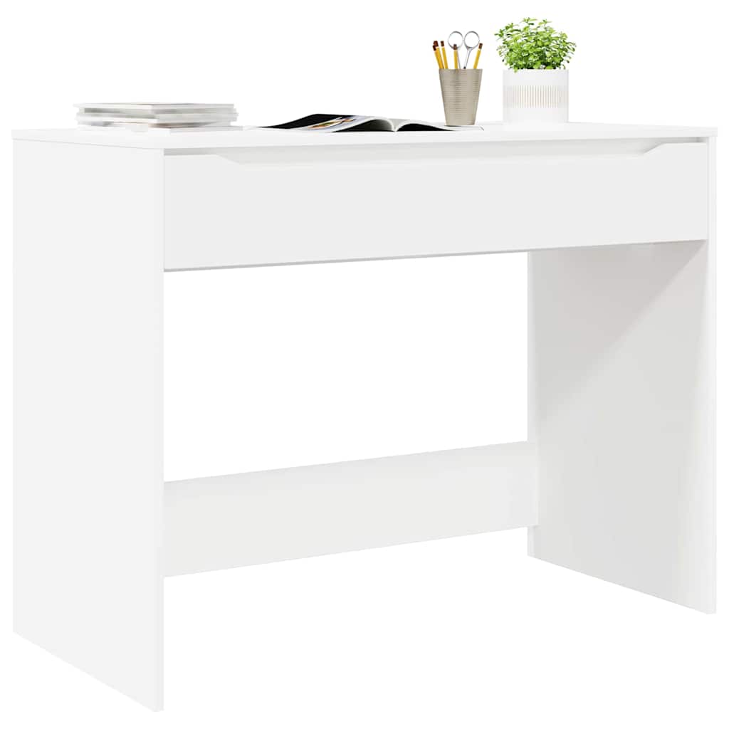 White Desk with Drawer 100 x 50 x 78 cm Engineered Wood