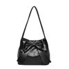Korean Style PU Bow Shoulder Bag Bucket Bag Fashion Underarm Bag Temperament INS Tote Bag  Gift
