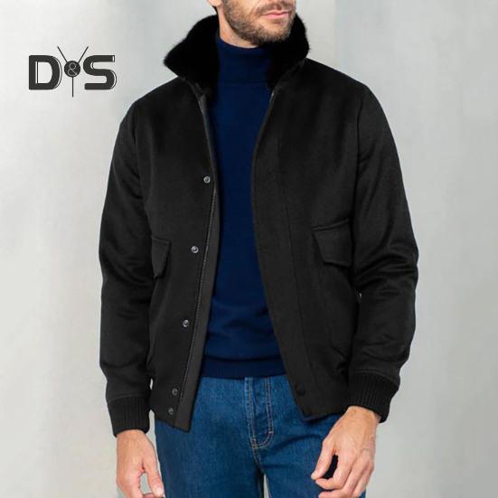 Осенне-зимняя мужская куртка с плюшевой строчкой, однобортная куртка с длинным рукавом и карманами с клапанами, однотонная шерстяная верхняя одежда